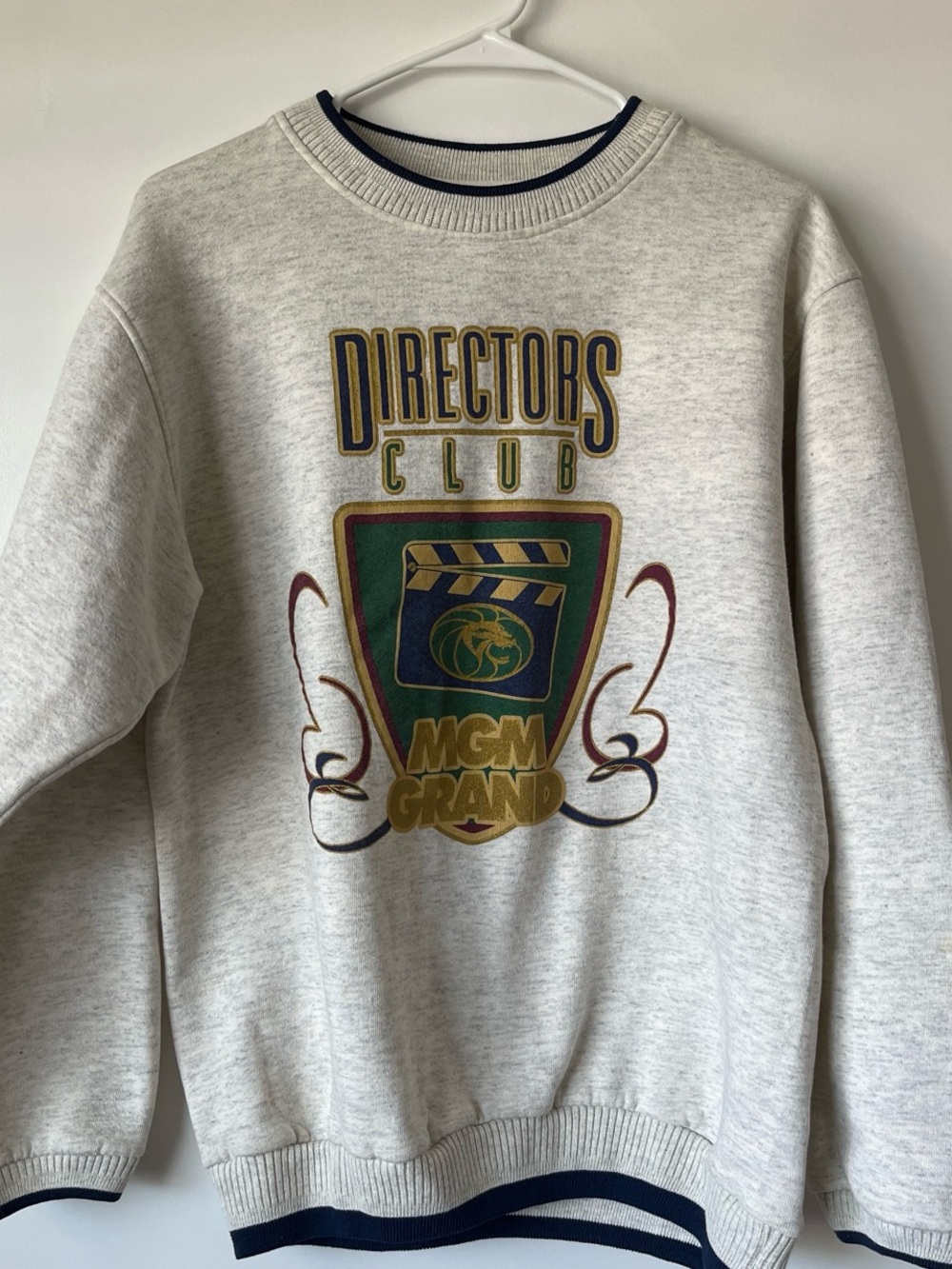 Men’s Vintage Crewneck “Directors Club” Sweatshirt - Light Gray